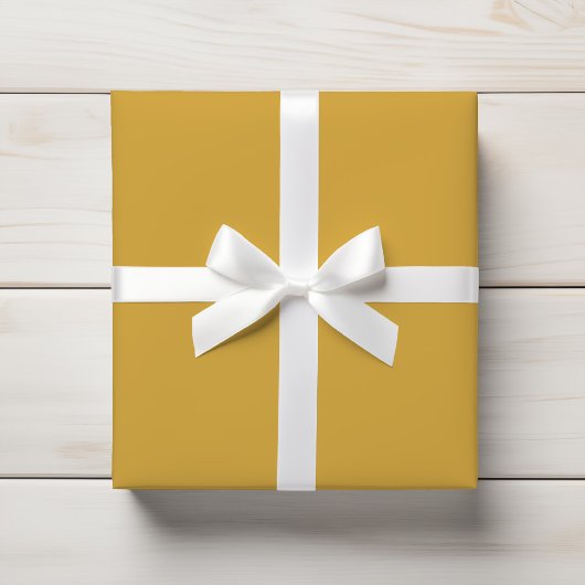 Papier Cadeau Chaud moutarde épicé jaune uni couleur