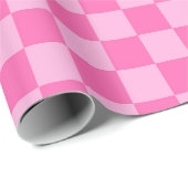 Papier Cadeau Chaud Pink Checkerboard (Coin rond)