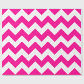 Papier Cadeau Chaud rose et blanc Extra Grand Chevron (Plat)