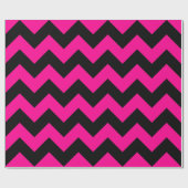 Papier Cadeau Chaud rose et noir Extra Grand Chevron (Plat)