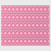 Papier Cadeau Chaud rose Fair Isle Motif de Noël (Plat)