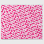 Papier Cadeau Chaud rose tendance Nom personnalisé Joyeux annive (Plat)