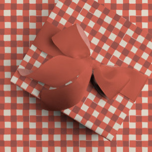 Papier Cadeau Chauffage de buffle rouge profond à main