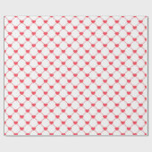 Papier Cadeau Chauffage Diamant Rouge Motif Saint Valentin (Plat)