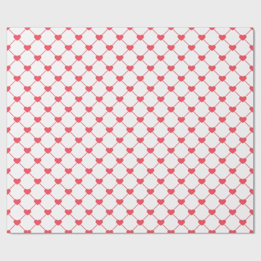 Papier Cadeau Chauffage Diamant Rouge Motif Saint Valentin (Plat)
