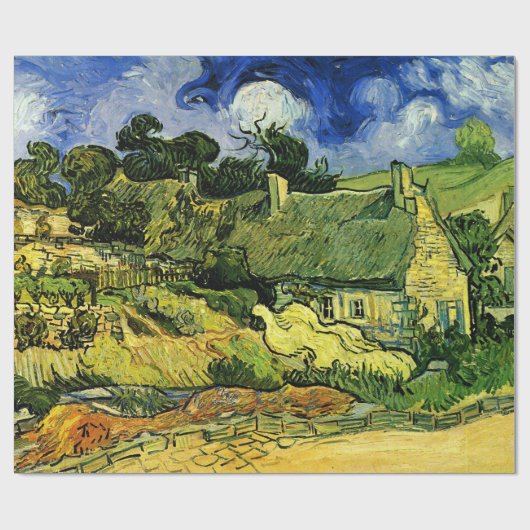 Papier Cadeau Chaumières, Cordeville par Vincent van Gogh (Plat)