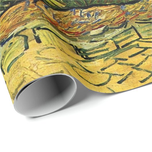 Papier Cadeau Chaumières, Cordeville par Vincent van Gogh (Coin rond)