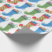 Papier Cadeau Chaussettes de Noël (Coin)