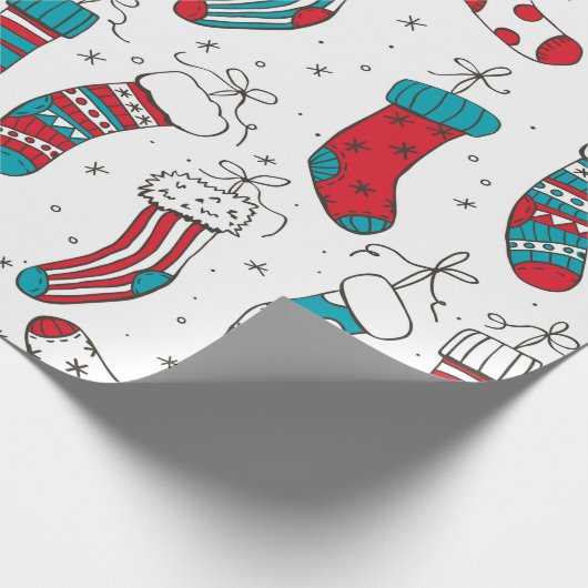 Papier Cadeau Chaussettes de Noël (Coin)