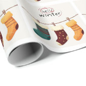 Papier Cadeau chaussettes de Noël cadeaux  (Coin rond)