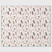 Papier Cadeau Chaussettes de Noël mignonnes Gants Snowflakes (Plat)