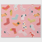 Papier Cadeau Chaussettes motif sans soudure. Serre de dessin an (Plat)