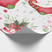 Papier Cadeau Chaussettes Père Noël de Noël grandes (Coin)