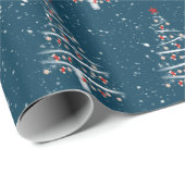 Papier Cadeau Chaussettes rouges et arbre de baseball en bleu (Coin rond)