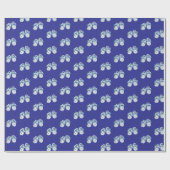 Papier Cadeau Chaussons bébé Bohème bleus (Plat)
