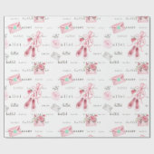 Papier Cadeau Chaussons de ballet roses (Plat)