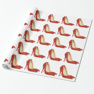 Papier Cadeau chaussons rubis