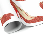Papier Cadeau chaussons rubis (Coin rond)