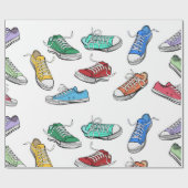 Papier Cadeau Chaussure de course aquarelle (Plat)