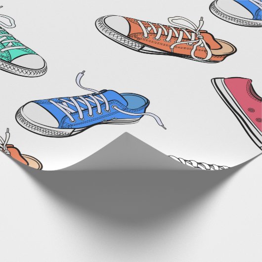 Papier Cadeau Chaussure de course aquarelle (Coin)