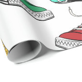 Papier Cadeau Chaussure de course aquarelle (Coin rond)