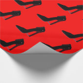 PAPIER CADEAU CHAUSSURE NOIRE BRILLANTE (Coin)