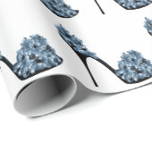 Papier Cadeau Chaussures à talon bleu Floral (Coin rond)