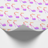 Papier Cadeau Chaussures à talon rose parties scintillant (Coin)