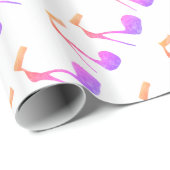 Papier Cadeau Chaussures à talon rose parties scintillant (Coin rond)