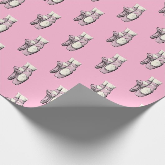 Papier Cadeau Chaussures Ballerina Rose En Pointe FL CC Pink BG (Coin)