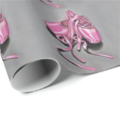 Papier Cadeau Chaussures en Ballon Rose (Coin rond)