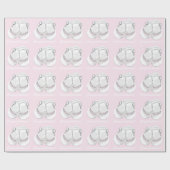 Papier Cadeau Chaussures pour bébé rose Baby shower papier envel (Plat)