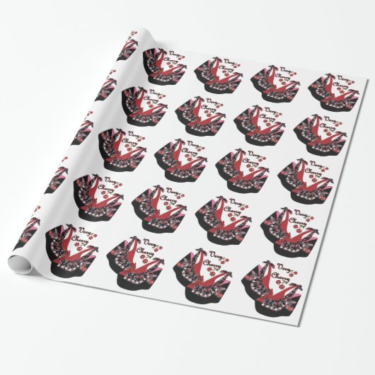Papier Cadeau Chaussures RAB Rockabilly Very Cherry (Déroulé)