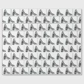 Papier Cadeau Chaussures rayées en noir et blanc (Plat)