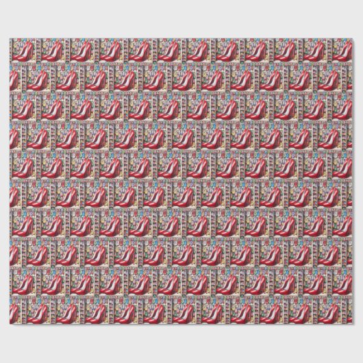 Papier Cadeau Chaussures Rouges Dans Le Closet (Plat)