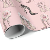 Papier Cadeau Chaussures stylets de concepteur de talon haut (Coin rond)