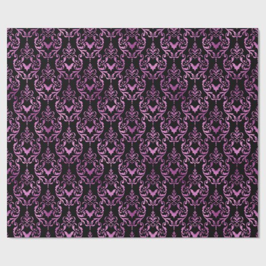 Papier Cadeau Chauve-souris et chauves-souris noires Damask Hall (Plat)