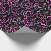 Papier Cadeau Chauve-souris et chauves-souris noires Damask Hall (Coin)