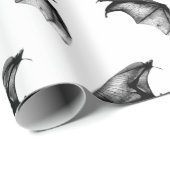 Papier Cadeau Chauve-souris gothique Vampire (Coin rond)