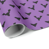 Papier Cadeau chauve-souris motif violet (Coin rond)