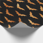 Papier Cadeau Chauve-souris orange métallique et Halloween noir (Coin)