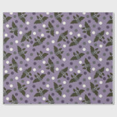 Papier Cadeau Chauve-souris violette et gris Pois Halloween (Plat)