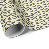 Papier Cadeau chauves-souris jaune (Coin rond)