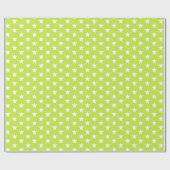 Papier Cadeau Chaux vert moderne étoiles blanche cadeau motif (Plat)