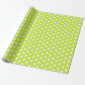 Papier Cadeau Chaux vert moderne étoiles blanche cadeau motif (Déroulé)
