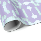 Papier Cadeau Chavanel Brushstroke Ikat Violet et Turquoise (Coin rond)