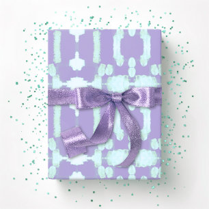 Papier Cadeau Chavanel Brushstroke Ikat Violet et Turquoise