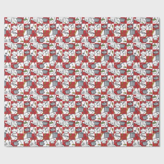 Papier Cadeau Check Kitchen Tools (Plat)