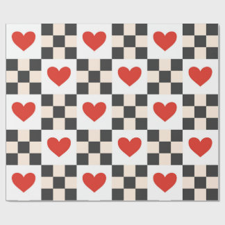 Papier Cadeau Checkboard Hearts