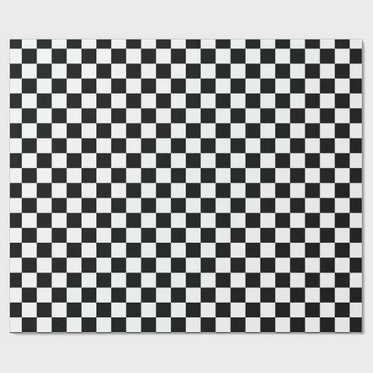 Papier Cadeau Checkerboard pattern black and white (Plat)